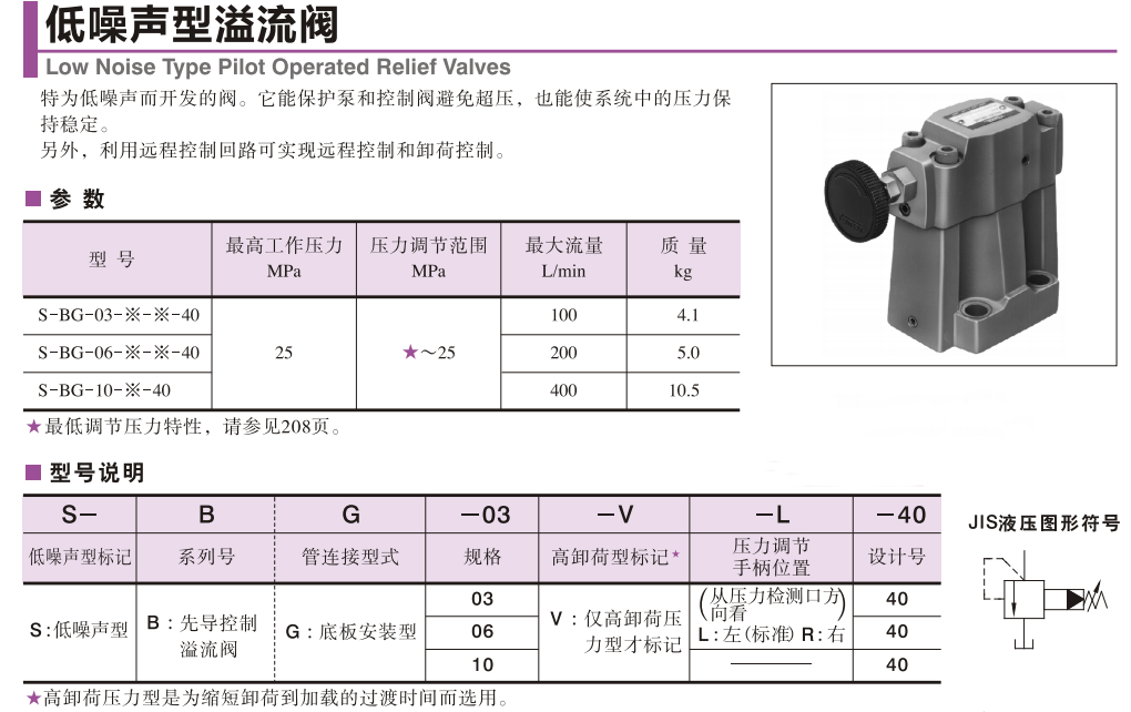 油研低噪聲型溢流閥 油研低噪聲型溢流閥