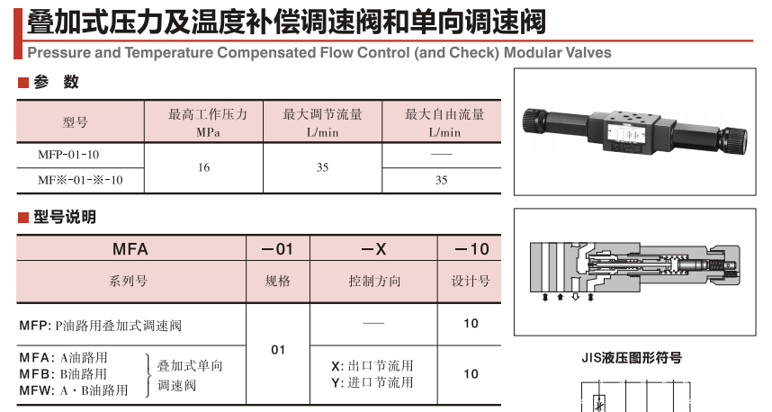 油研疊加式調速閥MFP-01-10 油研疊加式調速閥MFP-01-10